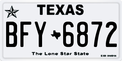 TX license plate BFY6872