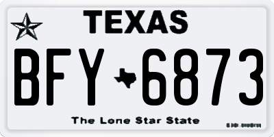 TX license plate BFY6873