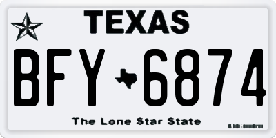 TX license plate BFY6874