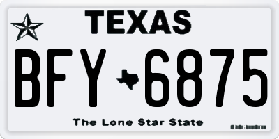 TX license plate BFY6875