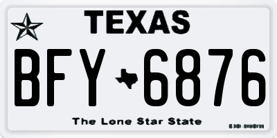 TX license plate BFY6876