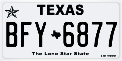 TX license plate BFY6877