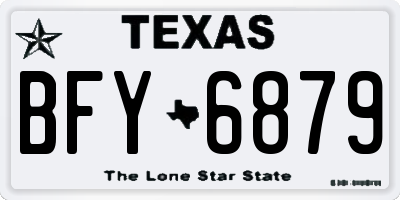 TX license plate BFY6879