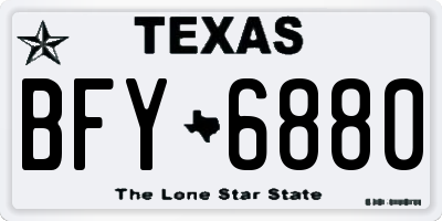 TX license plate BFY6880