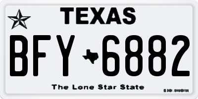 TX license plate BFY6882