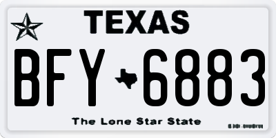 TX license plate BFY6883