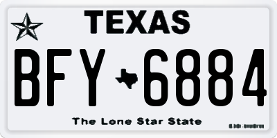 TX license plate BFY6884