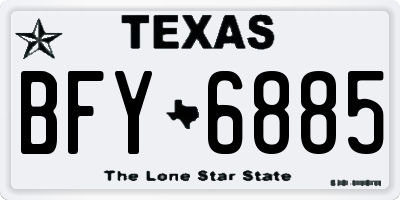 TX license plate BFY6885