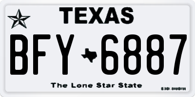 TX license plate BFY6887