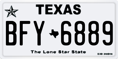 TX license plate BFY6889