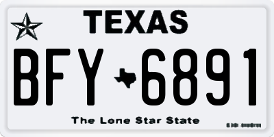 TX license plate BFY6891