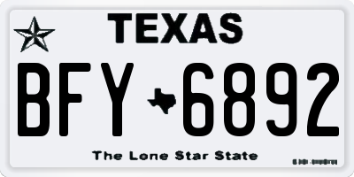 TX license plate BFY6892