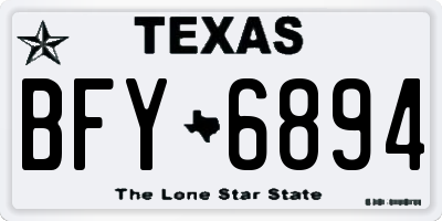 TX license plate BFY6894