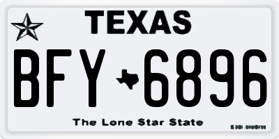 TX license plate BFY6896