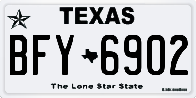 TX license plate BFY6902