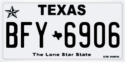 TX license plate BFY6906