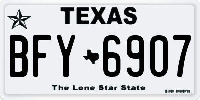TX license plate BFY6907