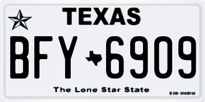 TX license plate BFY6909