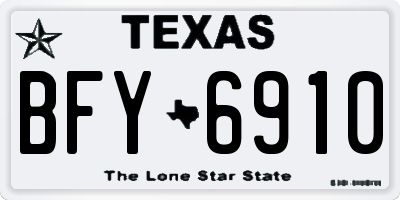 TX license plate BFY6910