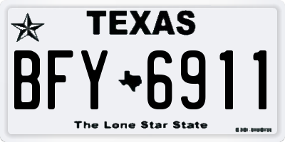 TX license plate BFY6911