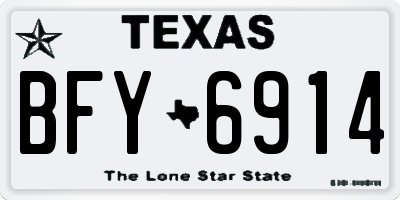 TX license plate BFY6914