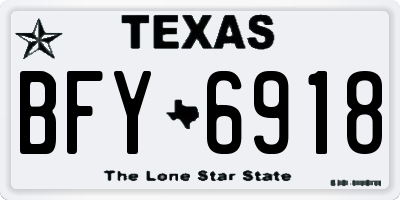 TX license plate BFY6918