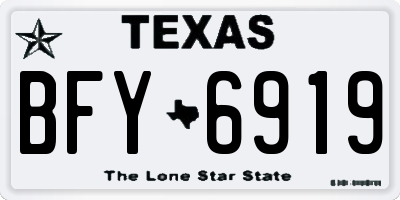 TX license plate BFY6919