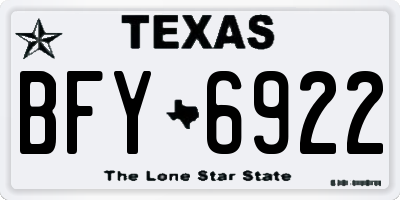 TX license plate BFY6922