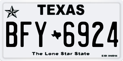 TX license plate BFY6924