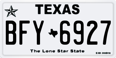 TX license plate BFY6927