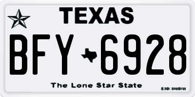 TX license plate BFY6928