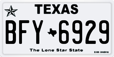 TX license plate BFY6929