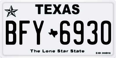 TX license plate BFY6930