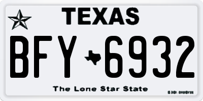 TX license plate BFY6932
