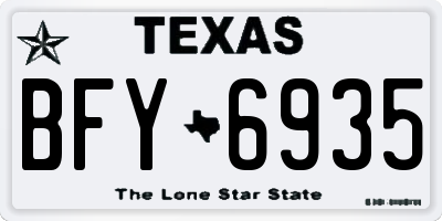TX license plate BFY6935
