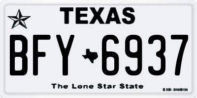TX license plate BFY6937