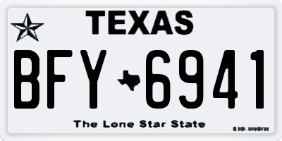 TX license plate BFY6941