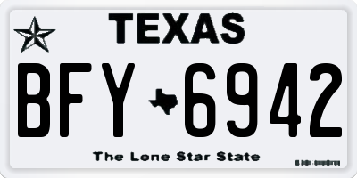 TX license plate BFY6942