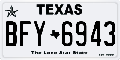 TX license plate BFY6943