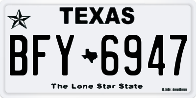 TX license plate BFY6947