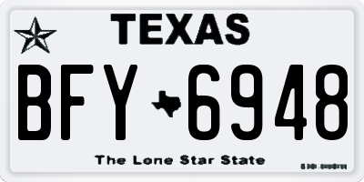 TX license plate BFY6948