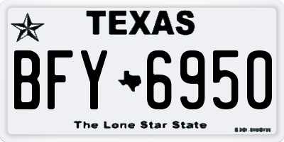 TX license plate BFY6950