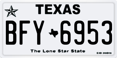 TX license plate BFY6953