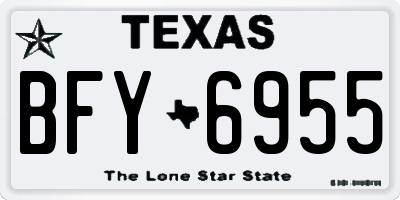 TX license plate BFY6955