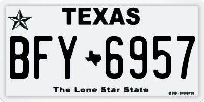 TX license plate BFY6957