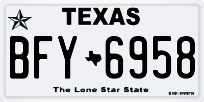 TX license plate BFY6958