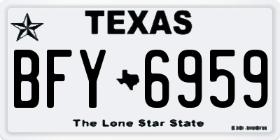 TX license plate BFY6959