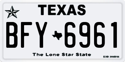 TX license plate BFY6961