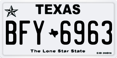 TX license plate BFY6963