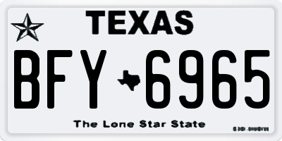 TX license plate BFY6965